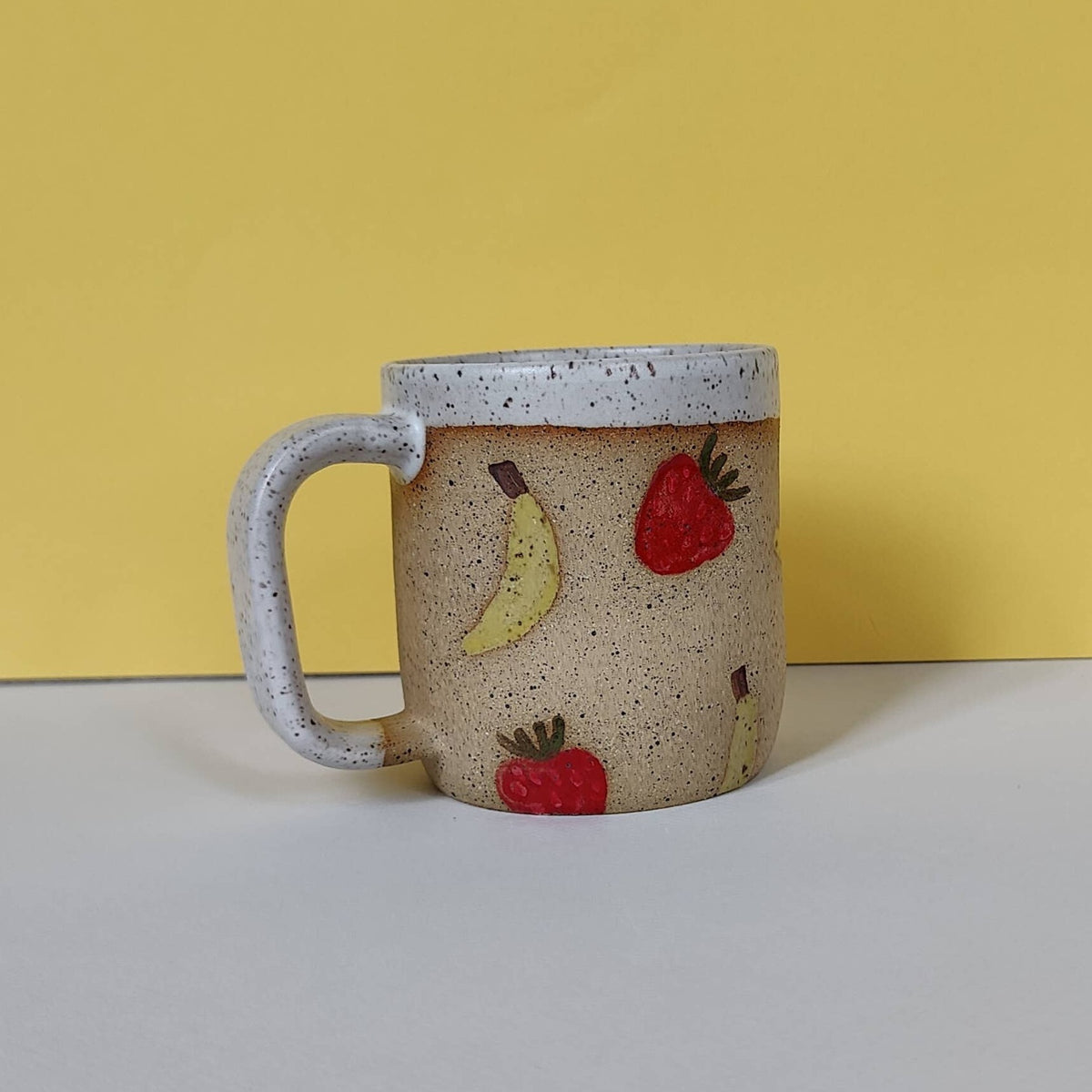 Strawberry Banana Stamped Mug (New Version): 16oz