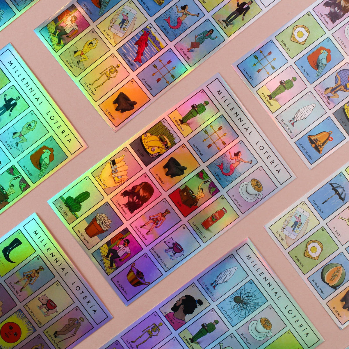 Millennial Loteria Board Game: La Shiny AF Edition