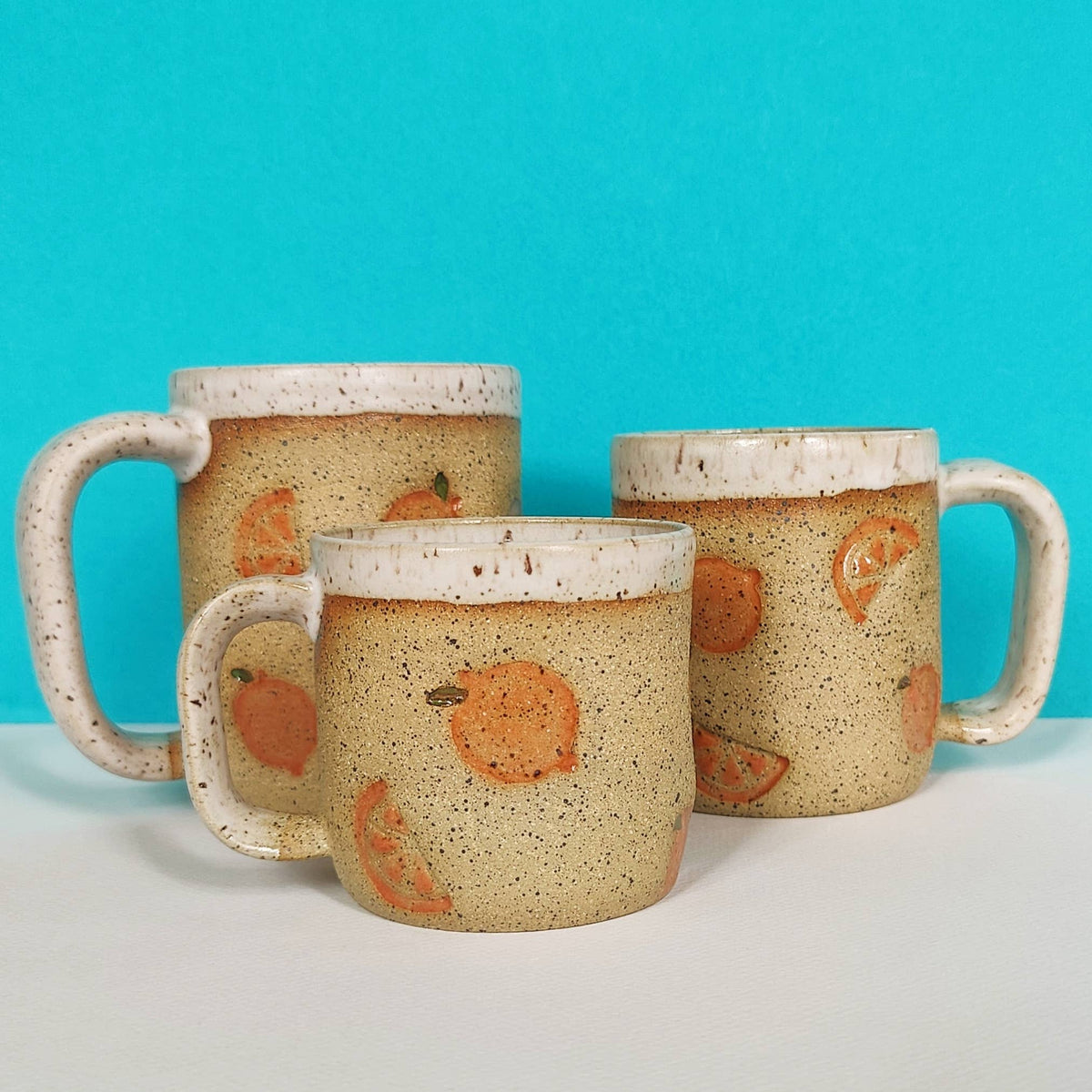 Orange Stamp Ceramic Mug: 16oz