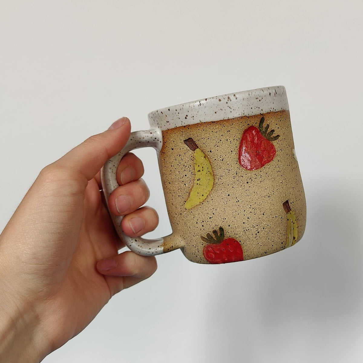 Strawberry Banana Stamped Mug (New Version): 16oz
