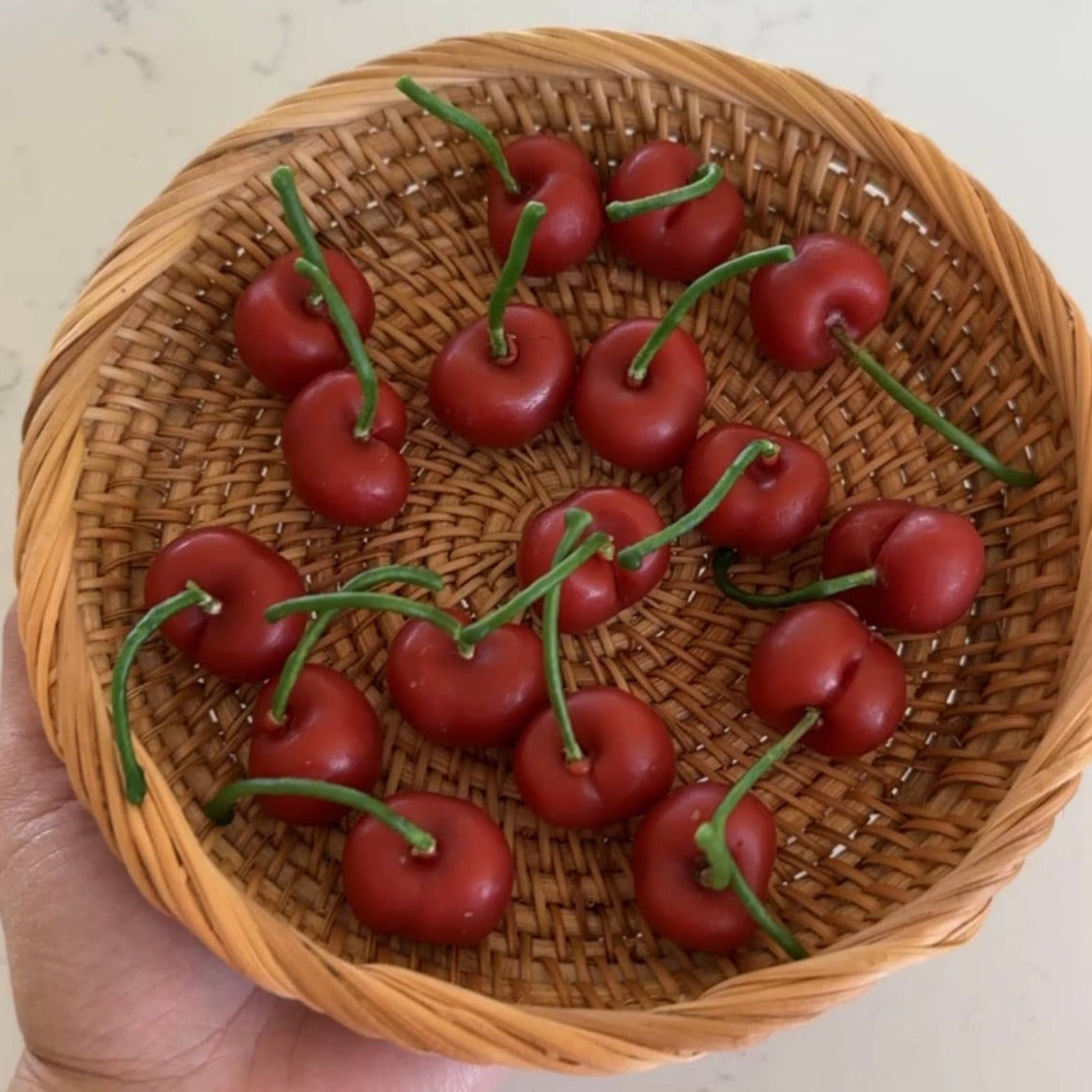 Cherry Beeswax Birthday Candles: 5