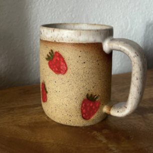 Strawberry Stamped Mug
