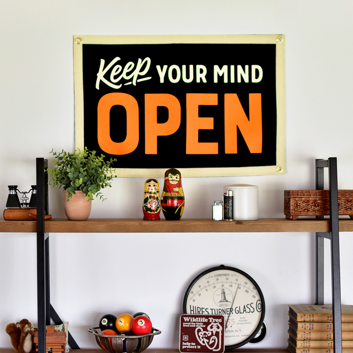 Keep Your Mind Open Camp Flag • Holy Smokes x Oxford Pennant