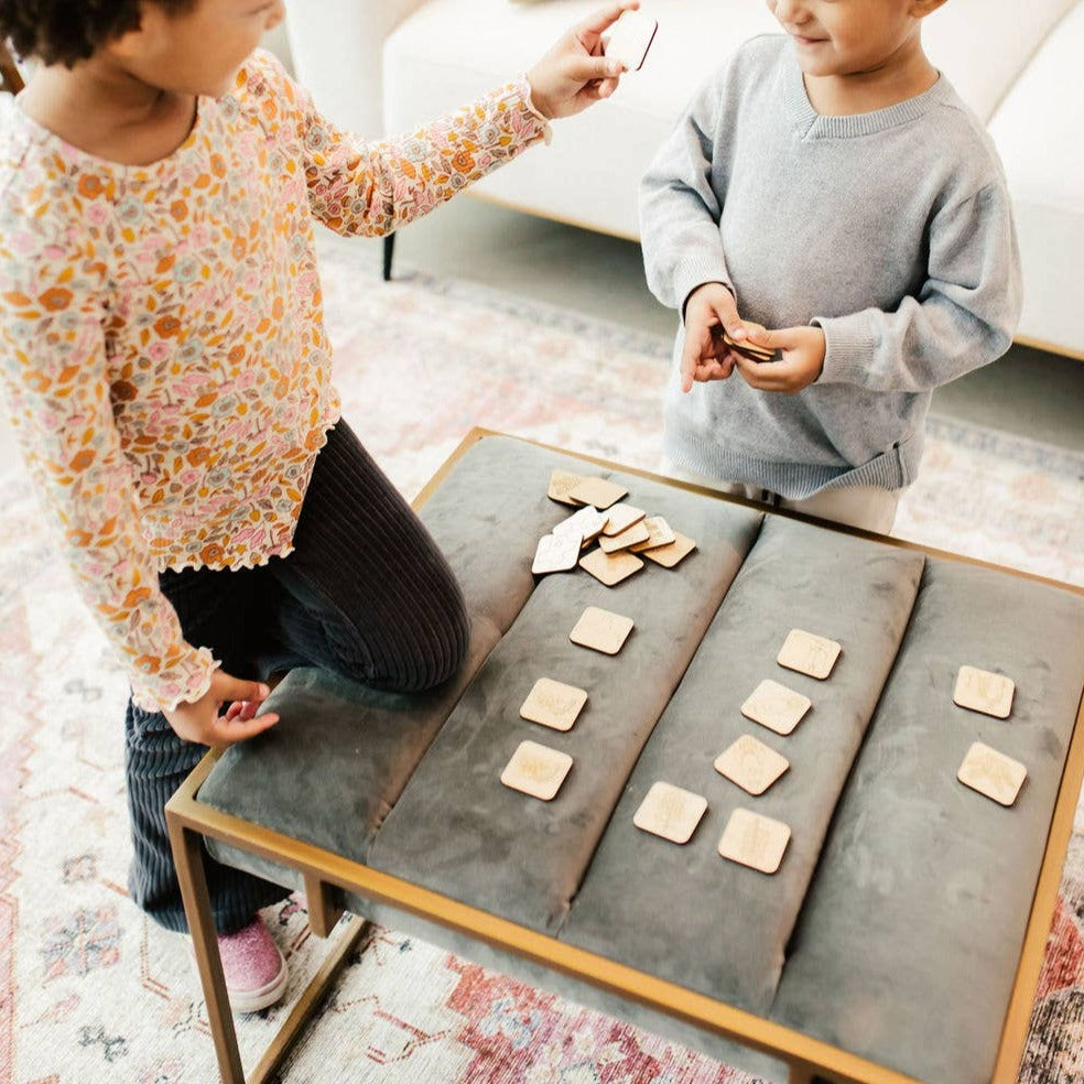 State Memory Matching Game - Wood Memory Game: Finished - Smooth Clear Coat / Nevada