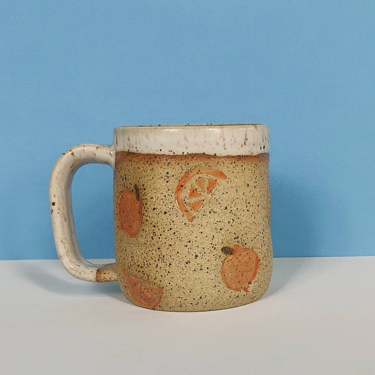 Orange Stamp Ceramic Mug: 16oz