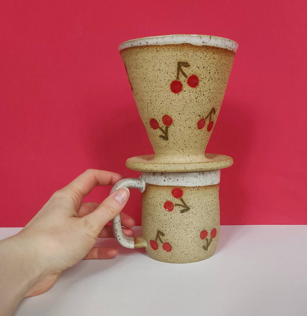 Pour Over Cone in Cherry Stamp