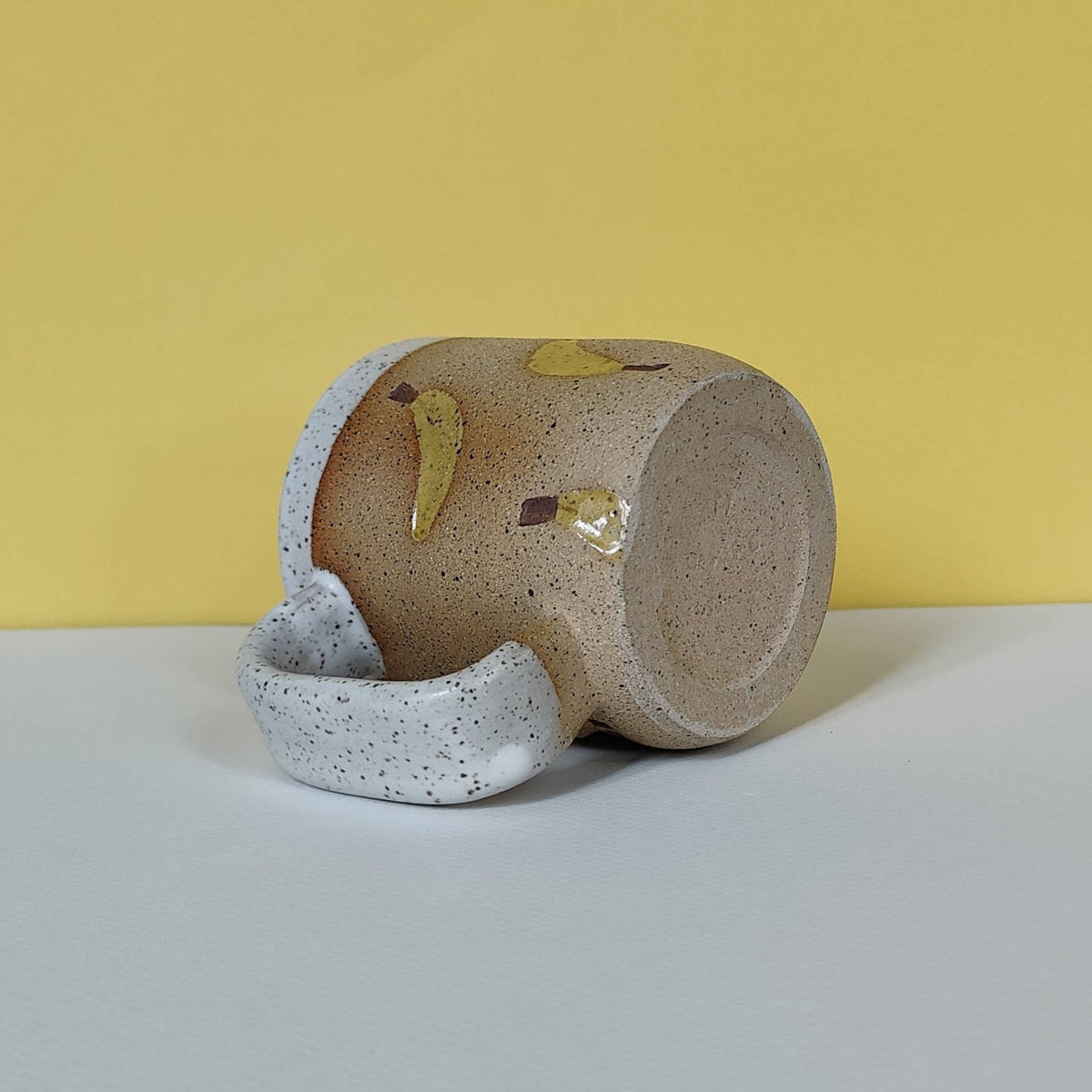 Banana Stamped Ceramic Mug: 16oz
