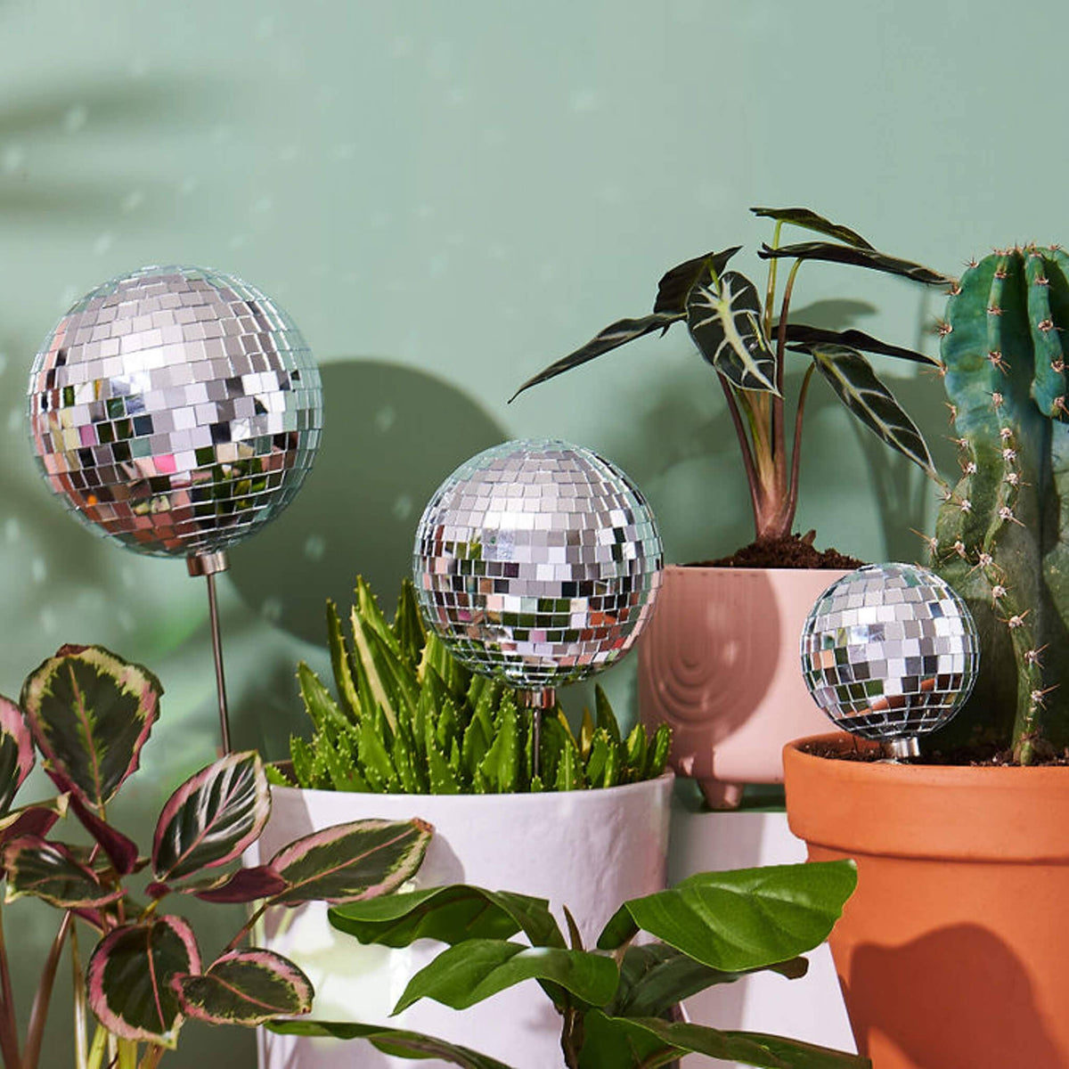 Disco Queen - 4.5&quot; Disco Ball Decorative Plant Stake