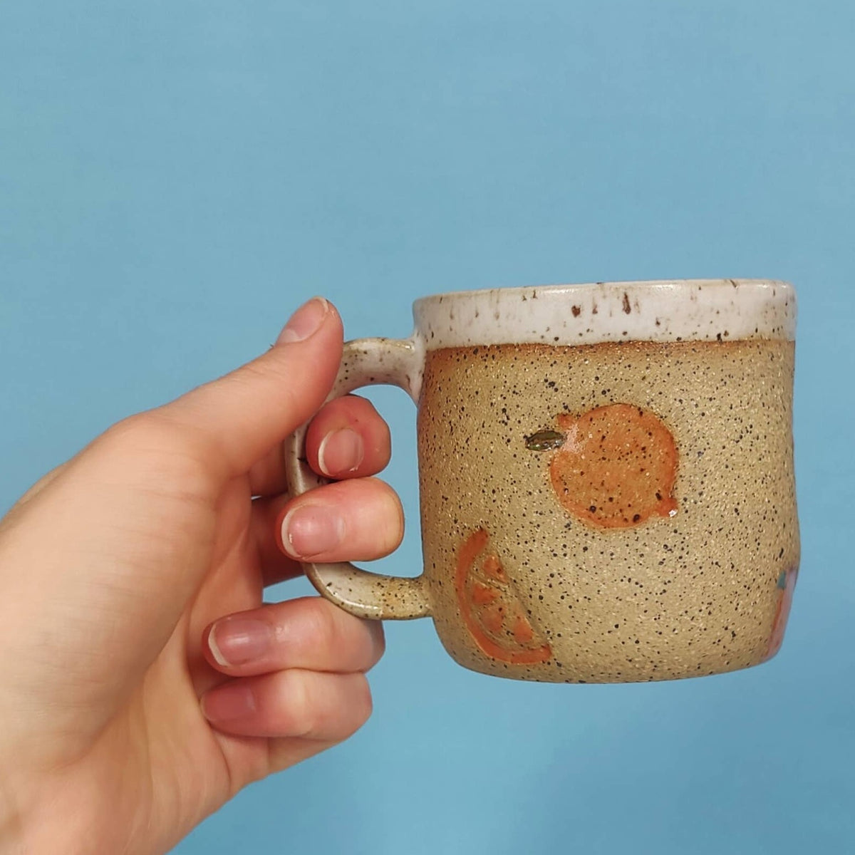 Orange Stamp Ceramic Mug: 16oz