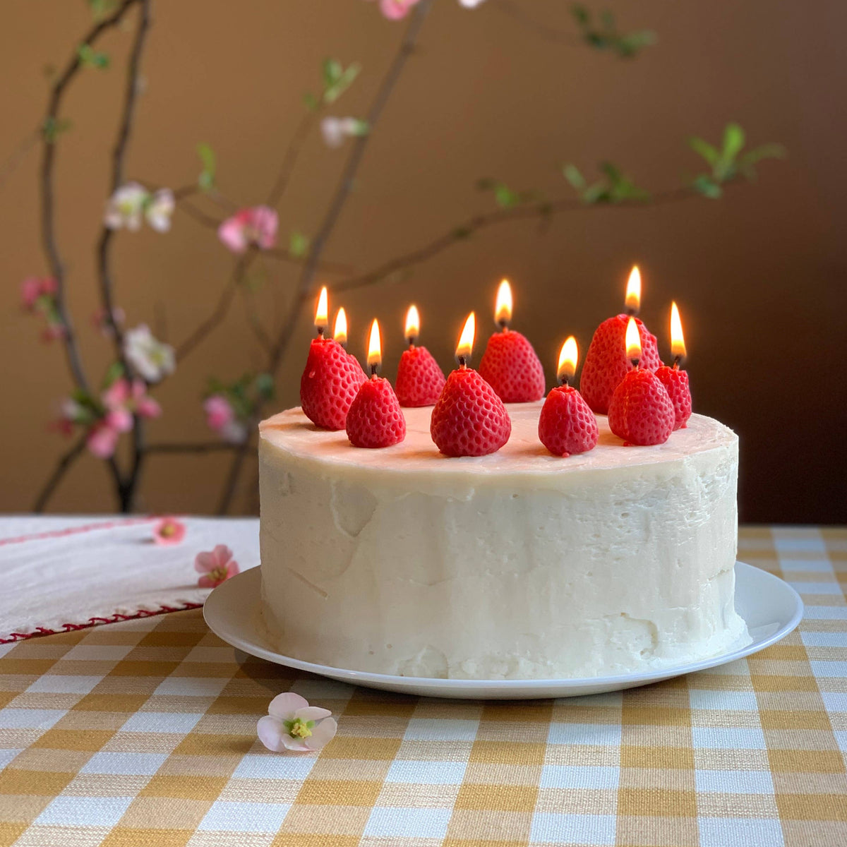 Strawberry Birthday Candles: 5