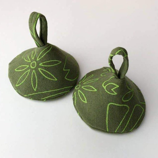 Green Flora Pot Holders - 2pcs