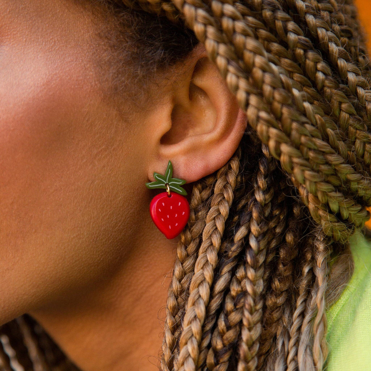 Small Strawberry Earrings