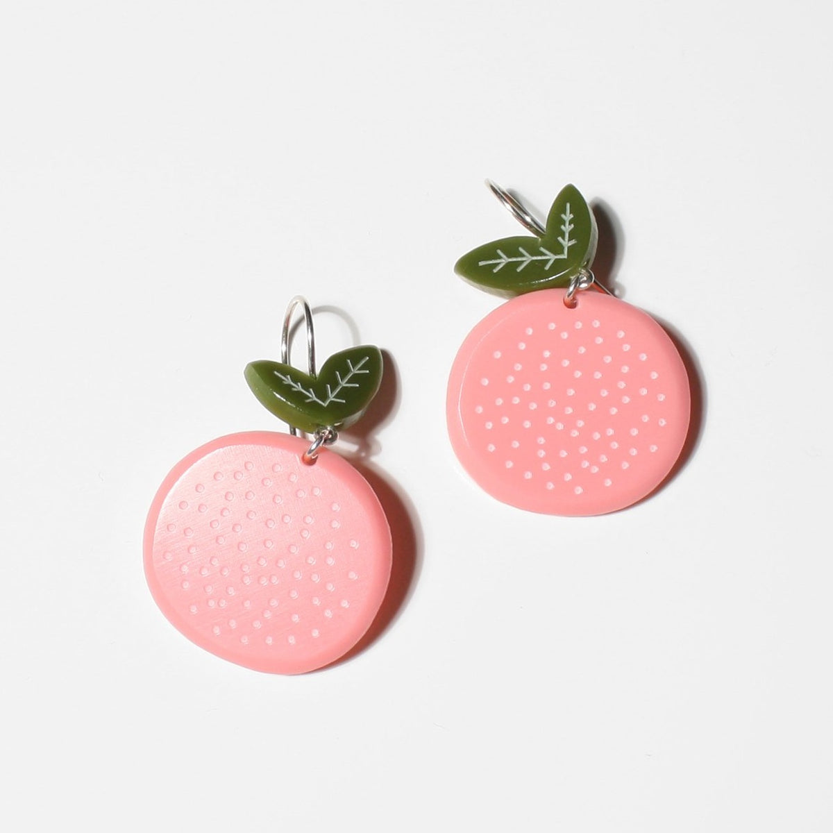 Small Pink Grapefruit Earrings