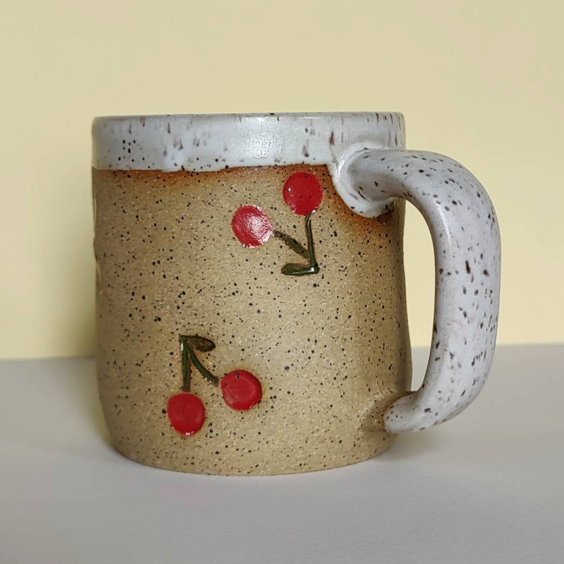 Cherry Stamped Mug: 12oz